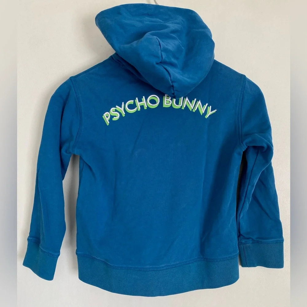 Psycho Bunny Hoodie Sweater Embroidered Size Small 7/8 Cotton Pullover - Picture 3 of 6